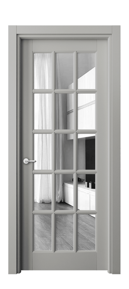 Межкомнатная дверь Toscana Grigliato 6311 Бук нейтральный серый Двустороннее зеркало, триплекс, 6 мм Цена 88479 ₽ | Volhovec