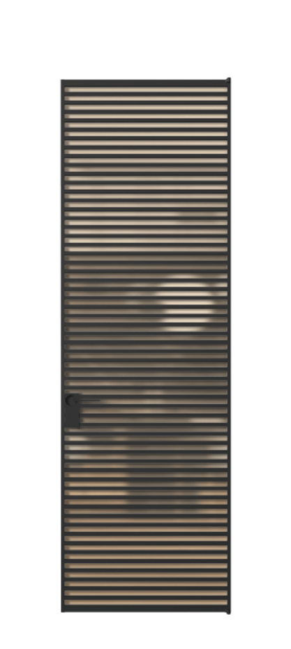 Алюминиевая дверь АЛПЛ040.07 Алюминий Черный Сатинированное оранжевое стекло, триплекс, 6мм Цена 169932  | Volhovec