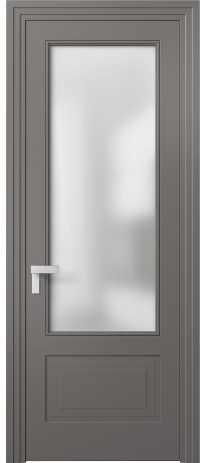 Межкомнатная дверь Rocca 8342 Матовый классический серый Сатинированное стекло Цена 62319 ₽ | Volhovec