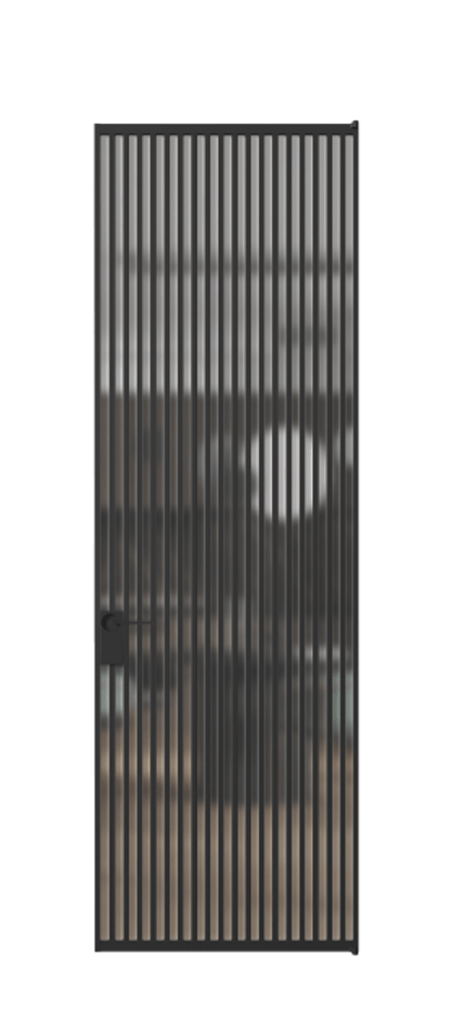 Алюминиевая дверь АЛПЛ040.06 Алюминий Черный Сатинированное стекло "Matelux Crystal Vision", калёное, 6 мм, матовое, каленое 6 мм Цена 176332  | Volhovec