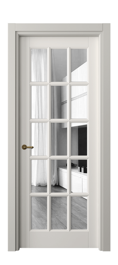 Межкомнатная дверь Toscana Grigliato 6311 Бук пудровый белый Двустороннее зеркало, триплекс Цена 117199 ₽ | Volhovec