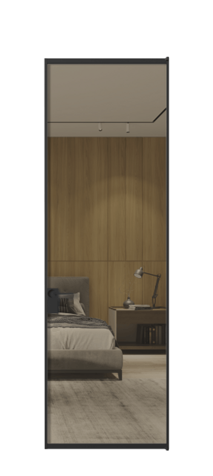 Алюминиевая дверь АЛПЛ040.01 Алюминий Черный Рефлективное бронзовое стекло "Stopsol", калёное, 6 мм Цена 109532  | Volhovec