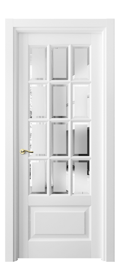 Межкомнатная дверь Lignum 0728 Бук белоснежный Сатинированное стекло с фацетом, 6 мм Цена 92639 ₽ | Volhovec