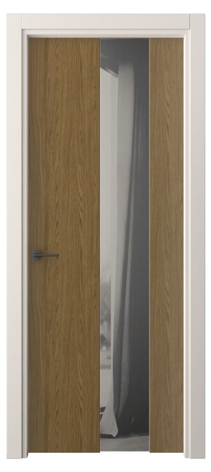 Межкомнатная дверь Фридом 4226 Торфяной дуб Двустороннее серое зеркало, триплекс Цена 42799 ₽ | Volhovec