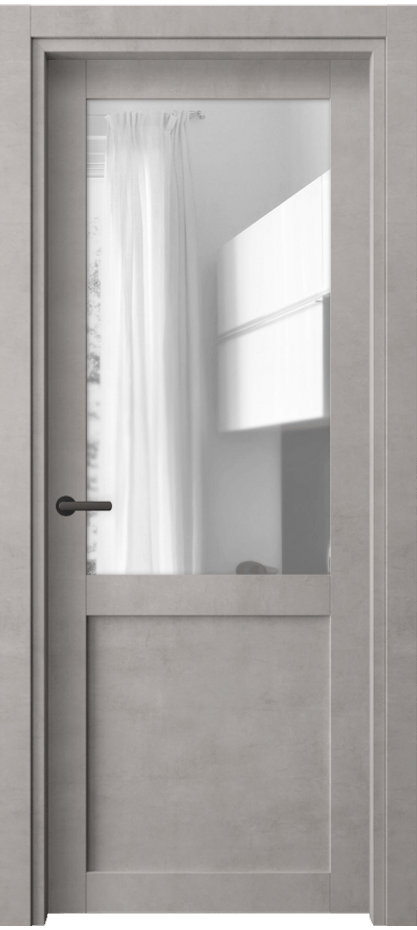 Межкомнатная дверь Neo 2122 Леон серебро Прозрачное стекло, триплекс, 6 мм Цена 34671 ₽ | Volhovec