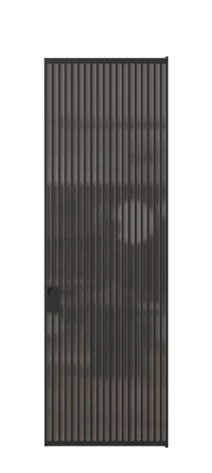 Алюминиевая дверь АЛПЛ040.06 Алюминий Черный Сатинированное серое стекло, триплекс, 6 мм Цена 169932  | Volhovec