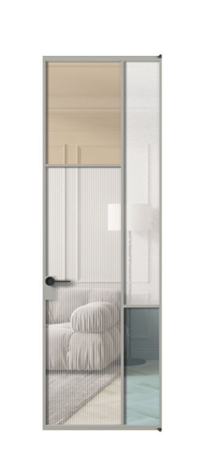 Межкомнатная дверь Mosaic АЛПЛ041.10 Алюминий нейтральный серый Комбинация стекол Группы 1 и Группы 3 Цена 127772 ₽ | Volhovec