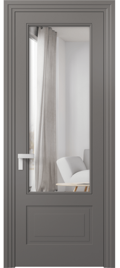 Межкомнатная дверь Rocca 8342 Матовый классический серый Двустороннее зеркало, триплекс 8 мм Цена 63919 ₽ | Volhovec