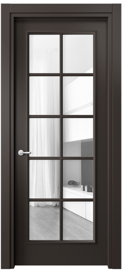 Межкомнатная дверь Paris 8102 Матовый антрацит Прозрачное стекло, 4 мм Цена 57919 ₽| Volhovec
