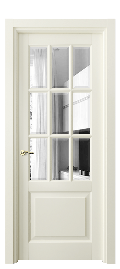 Межкомнатная дверь Lignum 0748 Бук молочно-белый Двустороннее зеркало с фацетом, триплекс, 8 мм Цена 94239 ₽ | Volhovec