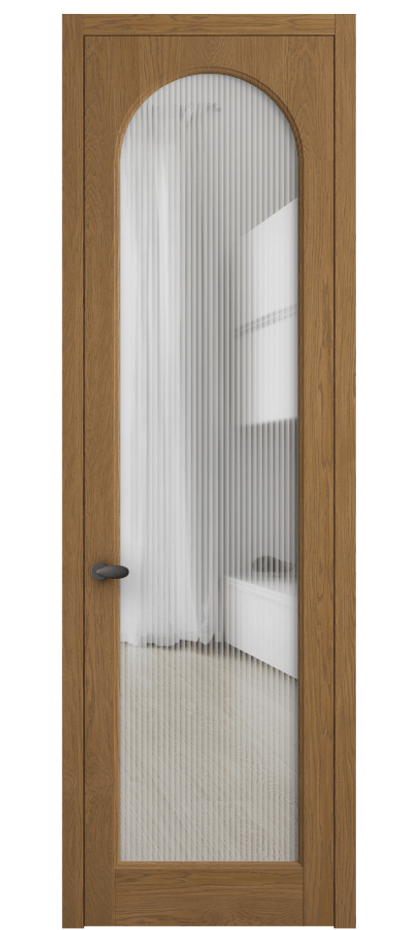 Межкомнатная дверь Palazzo 6804 Дуб пряный матовый Рифлёное стекло "Moru", триплекс, 8 мм Цена 147609 ₽ | Volhovec