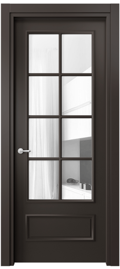 Межкомнатная дверь Paris 8112 Матовый антрацит Прозрачное стекло, 4 мм Цена 57919 ₽| Volhovec