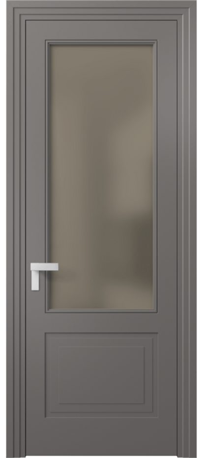 Межкомнатная дверь Rocca 8352 Матовый классический серый Сатинированное бронзовое стекло, триплекс, 8 мм Цена 62319 ₽ | Volhovec