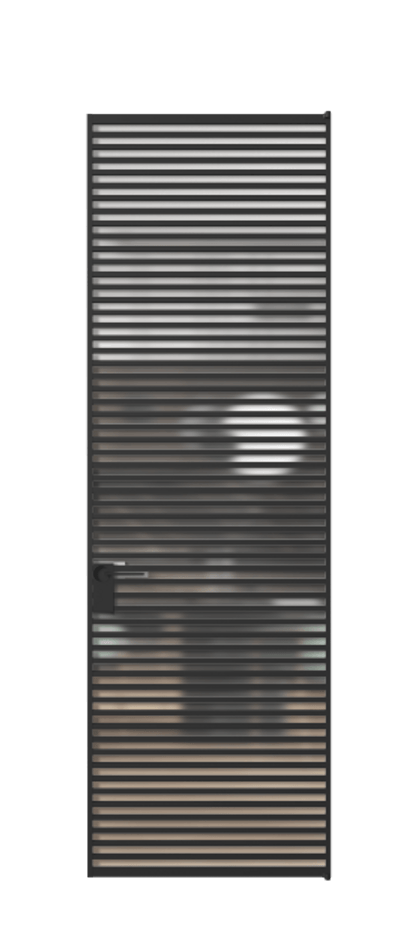 Алюминиевая дверь АЛПЛ040.07 Алюминий Черный Сатинированное стекло "Matelux Crystal Vision", калёное, 6 мм, матовое, каленое 6 мм Цена 176332  | Volhovec