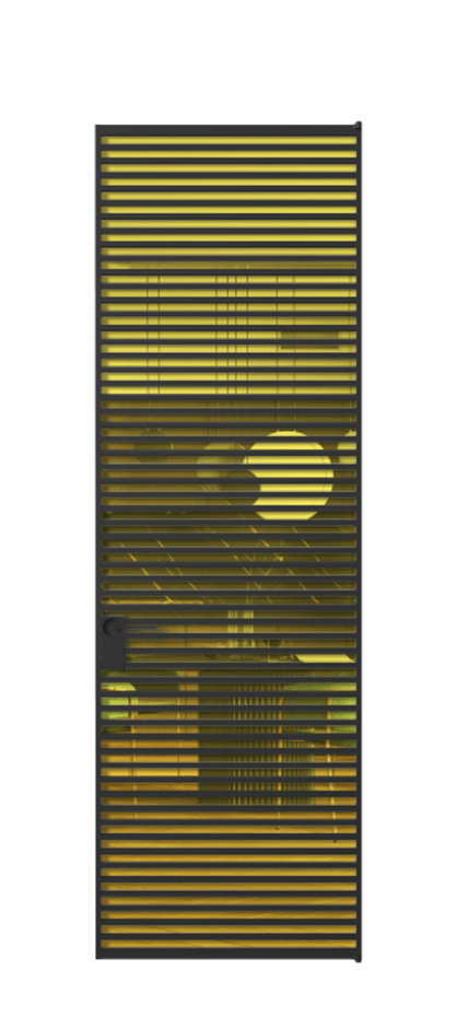 Алюминиевая дверь АЛПЛ040.07 Алюминий Черный Прозрачное жёлтое стекло, триплекс, 6мм Цена 169932  | Volhovec