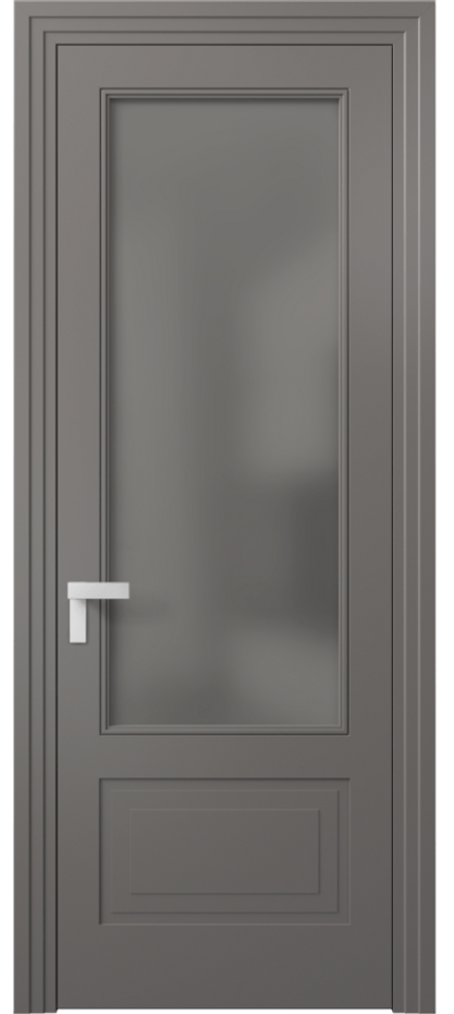 Межкомнатная дверь Rocca 8342 Матовый классический серый Сатинированное серое стекло, триплекс, 8 мм Цена 62319 ₽ | Volhovec