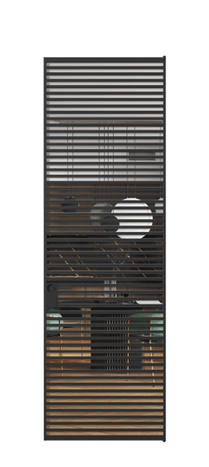 Алюминиевая дверь АЛПЛ040.07 Алюминий Черный Прозрачное стекло "Crystal Vision", калёное, 6 мм Цена 176332  | Volhovec