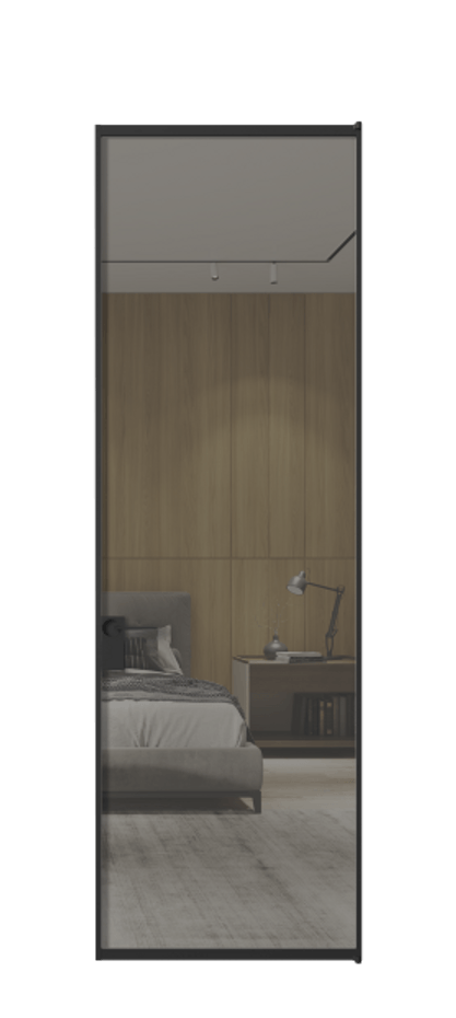 Алюминиевая дверь АЛПЛ040.01 Алюминий Черный Рефлективное серое стекло "Stopsol", калёное, 6 мм Цена 109532  | Volhovec