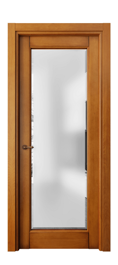 Межкомнатная дверь Toscana Elegante 6300 Бук светлый с патиной Сатинированное стекло с фацетом, 6 мм Цена 84719 ₽ | Volhovec