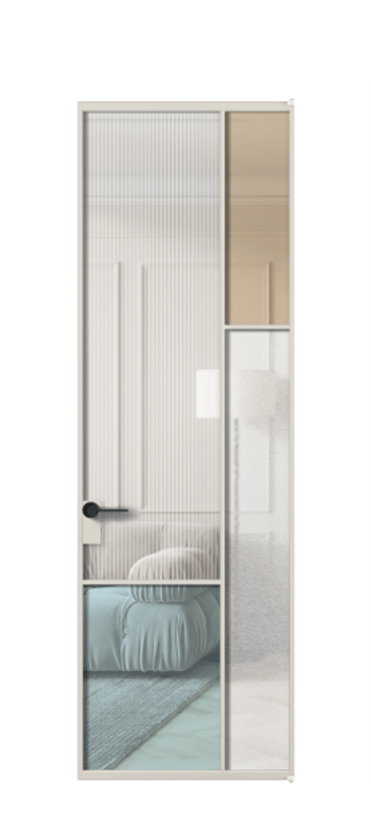 Межкомнатная дверь Mosaic АЛПЛ041.12 Алюминий облачно-серый Комбинация стекол Группы 1 и Группы 3 Цена 127772 ₽ | Volhovec