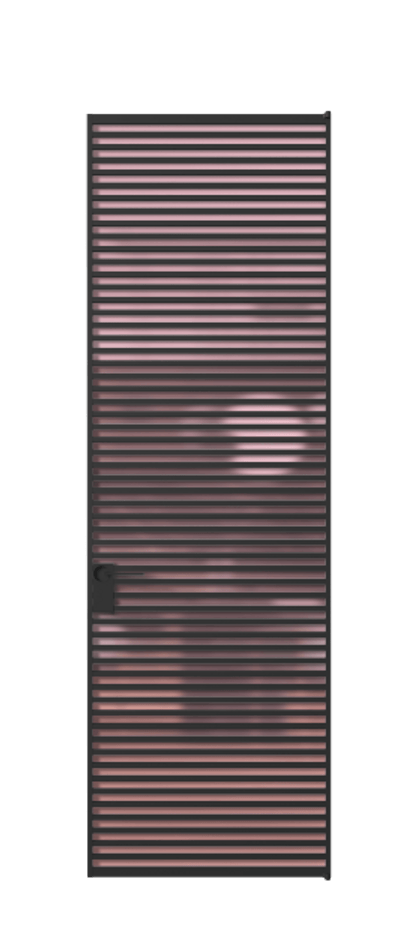 Алюминиевая дверь АЛПЛ040.07 Алюминий Черный Сатинированное розовое стекло, триплекс, 6мм Цена 169932  | Volhovec