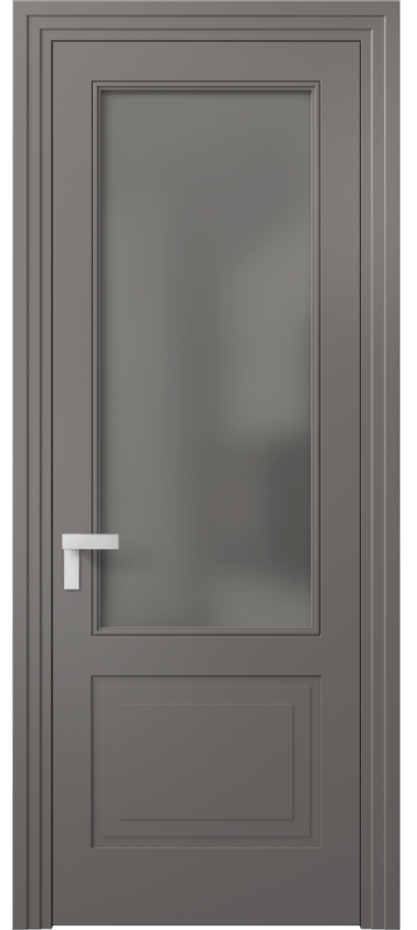 Межкомнатная дверь Rocca 8352 Матовый классический серый Сатинированное серое стекло, триплекс, 8 мм Цена 62319 ₽ | Volhovec