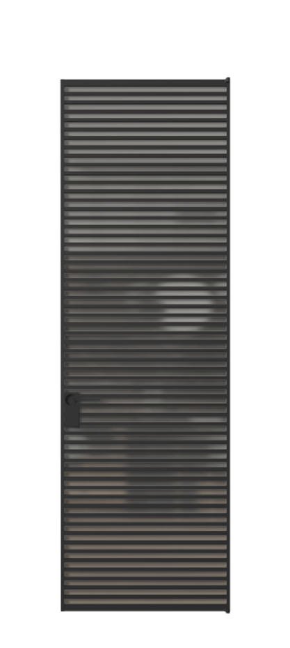 Алюминиевая дверь АЛПЛ040.07 Алюминий Черный Сатинированное серое стекло, триплекс, 6 мм Цена 169932  | Volhovec