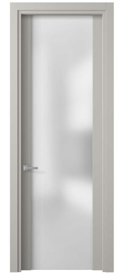 Межкомнатная дверь Planum 4114 Матовый тёплый серый Сатинированное стекло Цена 59299 ₽ | Volhovec