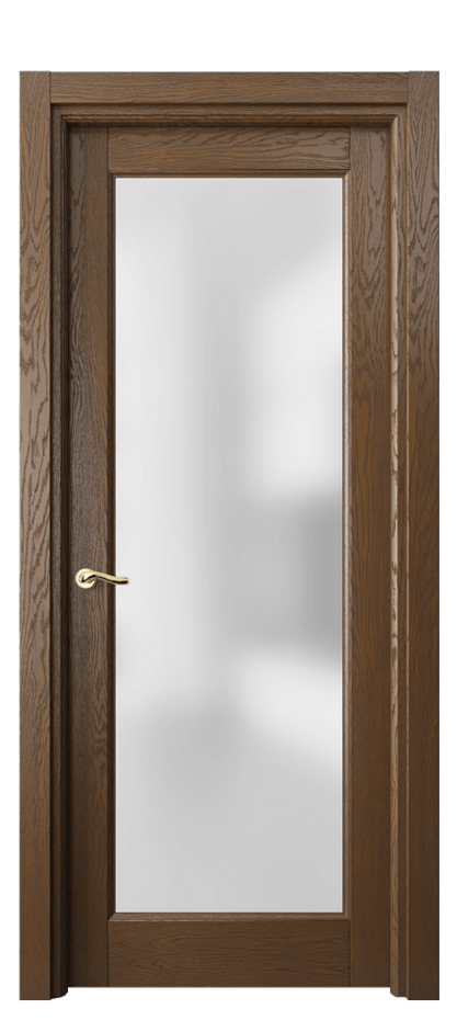 Межкомнатная дверь Lignum 0700 Дуб королевский брашированный Сатинированное стекло Цена 108479 ₽ | Volhovec