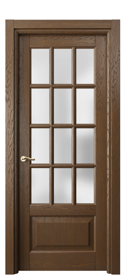 Межкомнатная дверь Lignum 0728 Дуб королевский брашированный Сатинированное стекло Цена 130559 ₽ | Volhovec