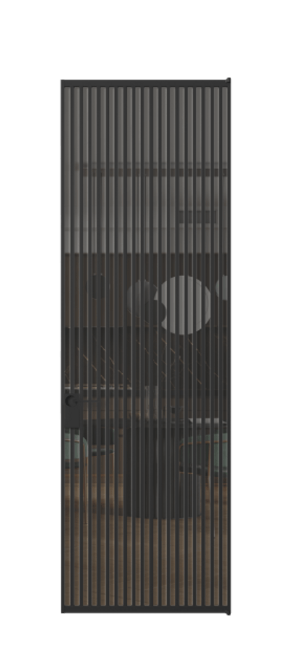 Алюминиевая дверь АЛПЛ040.06 Алюминий Черный Прозрачное серое стекло, триплекс, 6 мм Цена 169932  | Volhovec