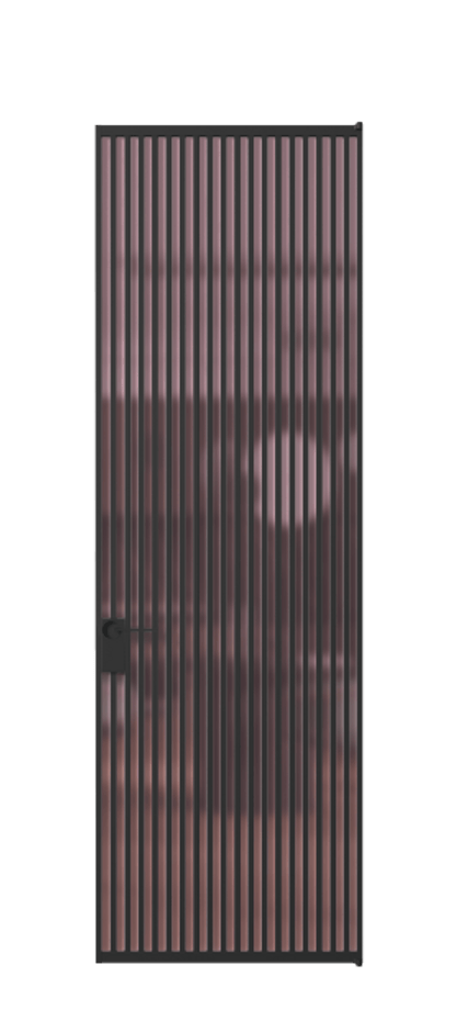 Алюминиевая дверь АЛПЛ040.06 Алюминий Черный Сатинированное розовое стекло, триплекс, 6мм Цена 169932  | Volhovec