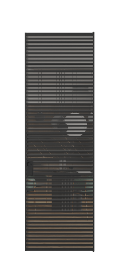 Алюминиевая дверь АЛПЛ040.07 Алюминий Черный Прозрачное серое стекло, триплекс, 6 мм Цена 169932  | Volhovec