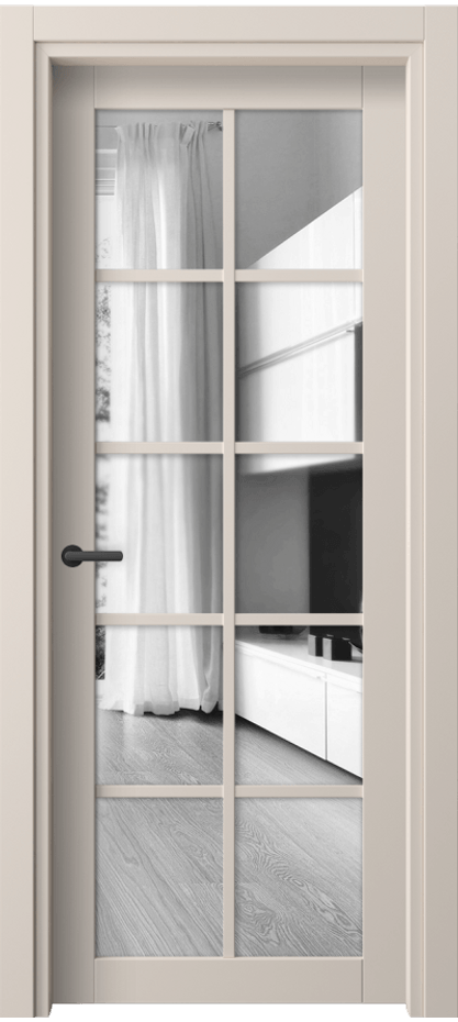 Межкомнатная дверь Neo 2106 ПЭТ пудровый бежевый Двустороннее зеркало, триплекс, 6 мм Цена 31410 ₽ | Volhovec