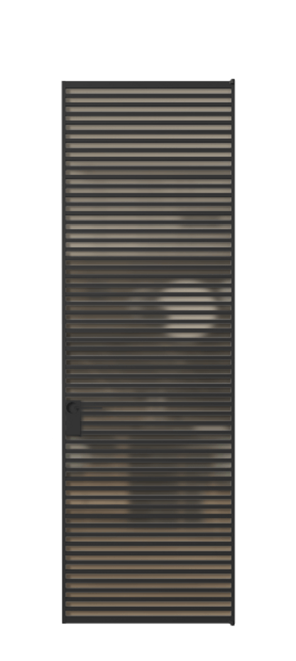 Алюминиевая дверь АЛПЛ040.07 Алюминий Черный Сатинированное бронзовое стекло, триплекс, 6 мм Цена 169932  | Volhovec