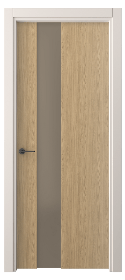 Межкомнатная дверь Freedom 4224 Жемчужный дуб Сатинированное бронзовое стекло, триплекс, 8 мм Цена 30639 ₽ | Volhovec