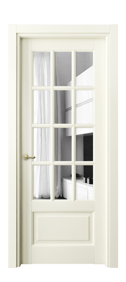 Межкомнатная дверь Toscana Grigliato 6313 Бук молочно-белый Двустороннее зеркало, триплекс, 6 мм Цена 88479 ₽ | Volhovec