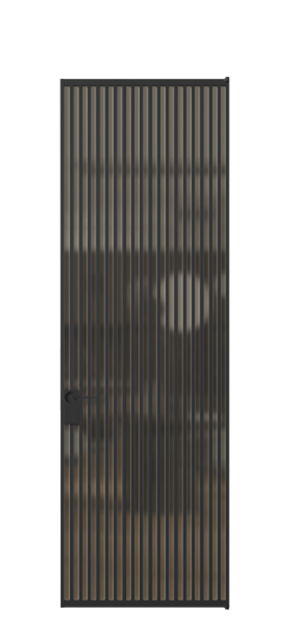 Алюминиевая дверь АЛПЛ040.06 Алюминий Черный Сатинированное бронзовое стекло, триплекс, 6 мм Цена 169932  | Volhovec