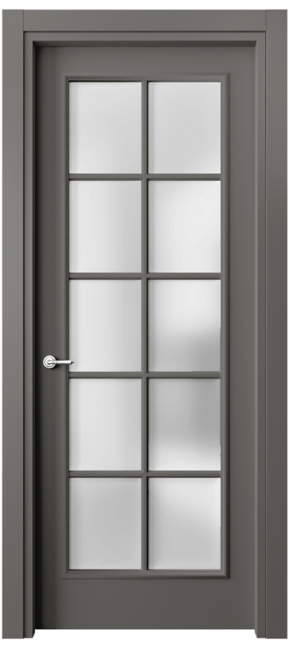 Межкомнатная дверь Paris 8102 Матовый классический серый Сатинированное стекло Цена 57919 ₽| Volhovec