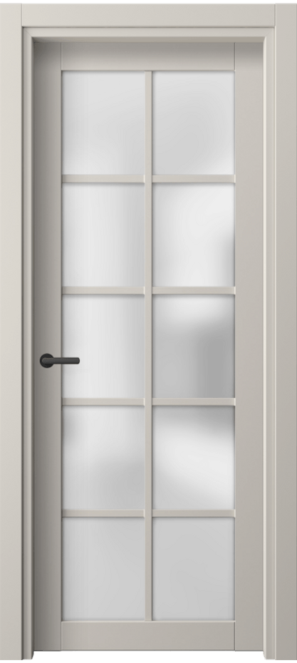 Межкомнатная дверь Neo 2106 ПЭТ светло-серый Сатинированное стекло Цена 35799 ₽ | Volhovec