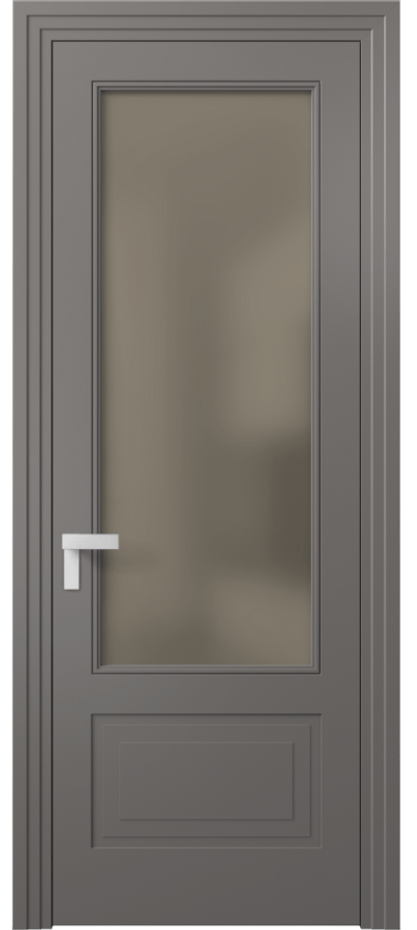 Межкомнатная дверь Rocca 8342 Матовый классический серый Сатинированное бронзовое стекло, триплекс, 8 мм Цена 62319 ₽ | Volhovec