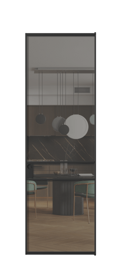 Алюминиевая дверь АЛПЛ040.02 Алюминий Черный Прозрачное серое стекло, триплекс, 6 мм Цена 107452  | Volhovec