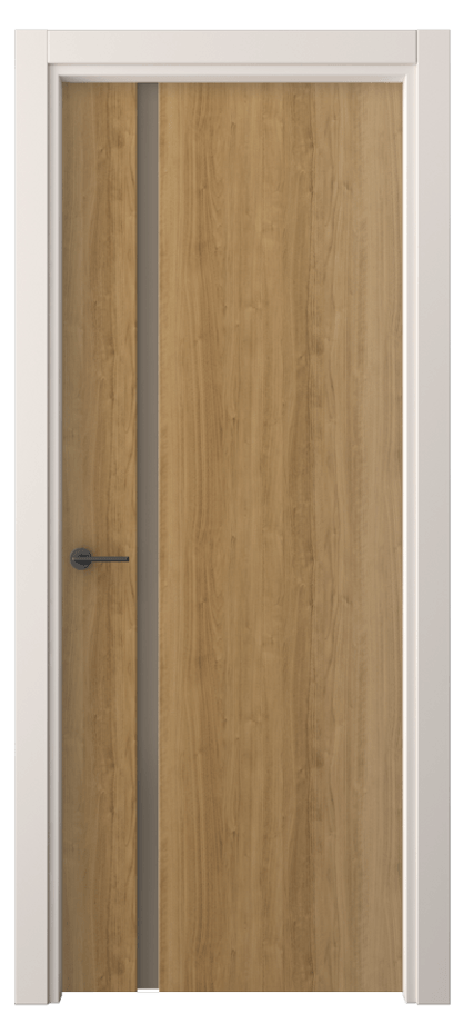 Межкомнатная дверь Freedom 4222 Грецкий орех Сатинированное бронзовое стекло, триплекс, 8 мм Цена 30639 ₽ | Volhovec