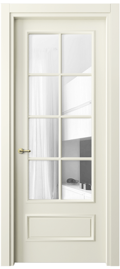 Межкомнатная дверь Paris 8112 Матовый молочно-белый Прозрачное стекло, 4 мм Цена 57919 ₽| Volhovec