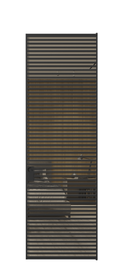 Алюминиевая дверь АЛПЛ040.07 Алюминий Черный Рефлективное бронзовое стекло "Stopsol", калёное, 6 мм Цена 176332  | Volhovec