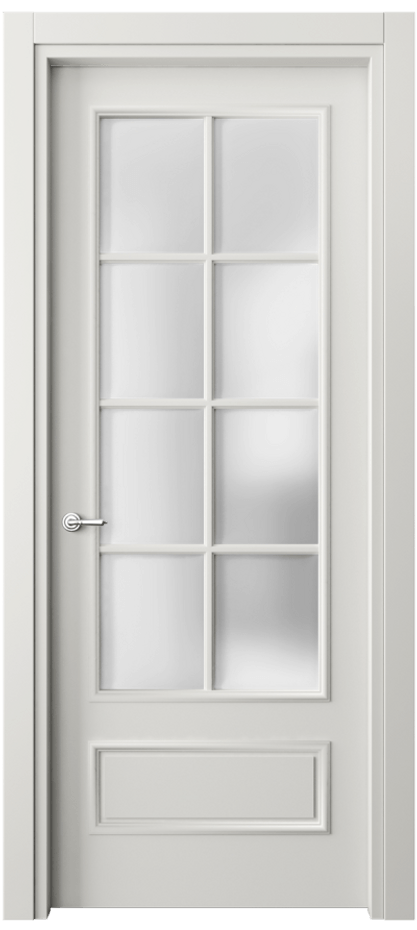 Межкомнатная дверь Paris 8112 Матовый серый Сатинированное стекло Цена 57919 ₽| Volhovec