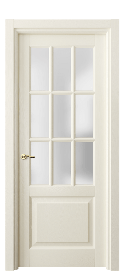 Межкомнатная дверь Lignum 0748 Дуб молочно-белый Сатинированное стекло Цена 118639 ₽ | Volhovec