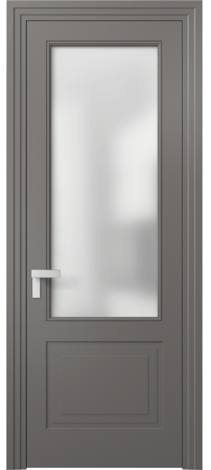 Межкомнатная дверь Rocca 8352 Матовый классический серый Сатинированное стекло Цена 62319 ₽ | Volhovec