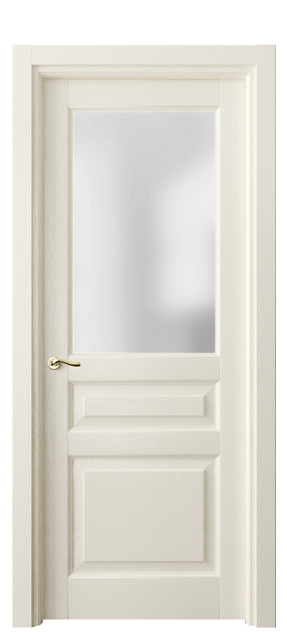 Межкомнатная дверь Lignum 0710 Дуб молочно-белый Сатинированное стекло Цена 102479 ₽ | Volhovec