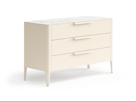 Мебель Комод Piega 3 ящика. Цвет Матовый светло-бежевый. Материал Гладкая эмаль. Коллекция Комод Piega 3 ящика. Картинка.
